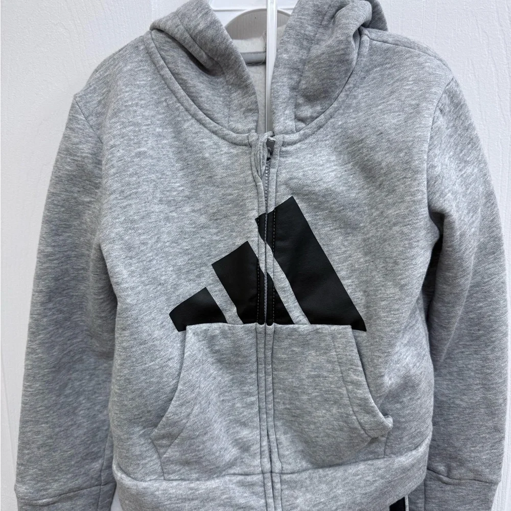Adidas Kids Gray Jacket and Jogger Set, Size 4